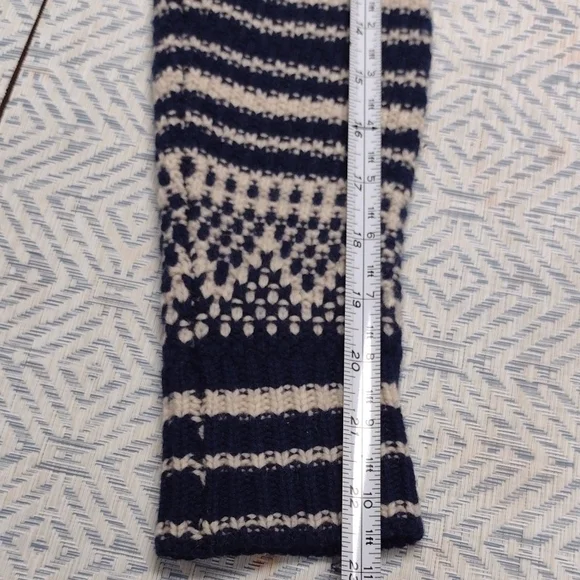 Madewell 100%Merino Wool Navy and Cream Striped Cardigan, Farm, Vacation, Y2K - Picture 12 of 12